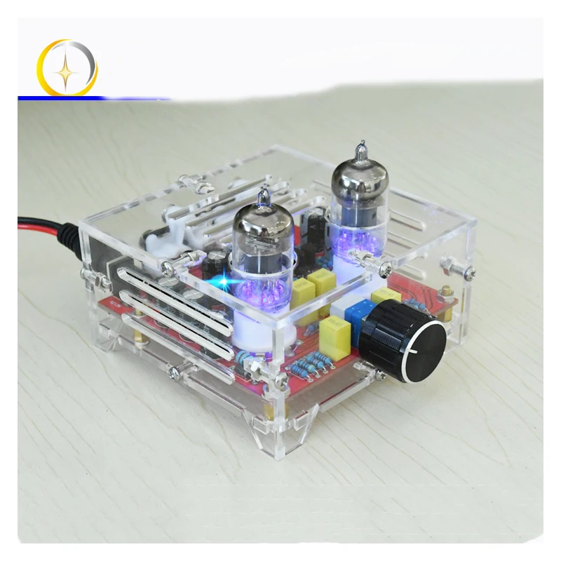 

KYYSLB AC12V Electronic Tube Amplifier Fever Grade 6J1 Tube Amplifier Preamp Board HIFI Class A Tone Board Crystal Shell