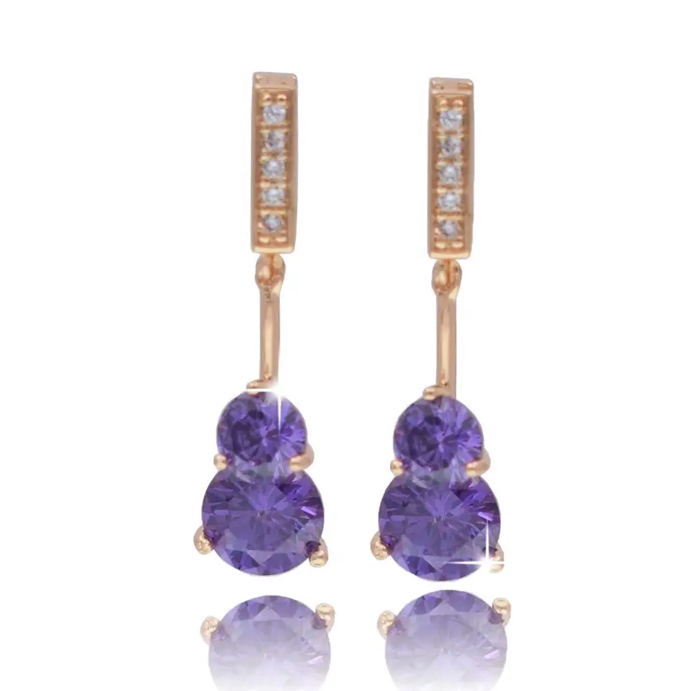 2019 висячие серьги ювелирные изделия розовое золото 585 Цвет Кристалл Кубический