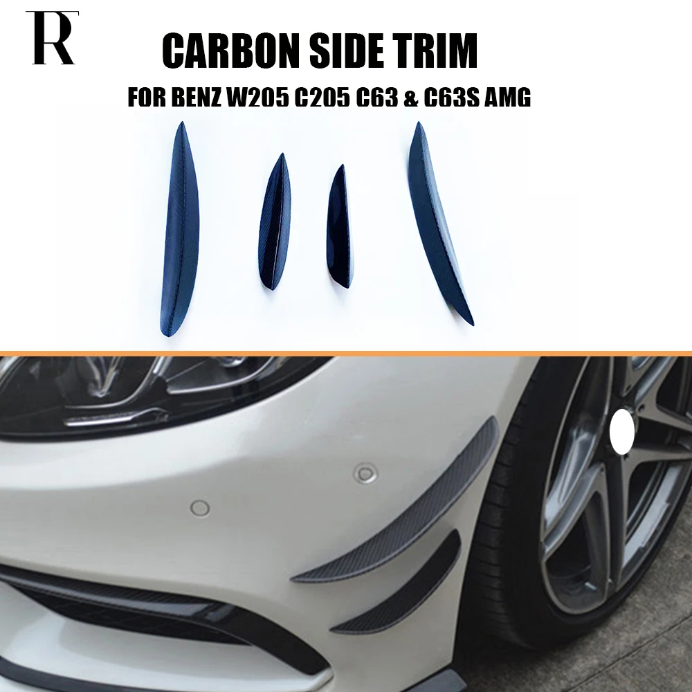 Передний бампер C63 из углеродного волокна боковое крыло отделка для Benz W205 C205 C63s Amg