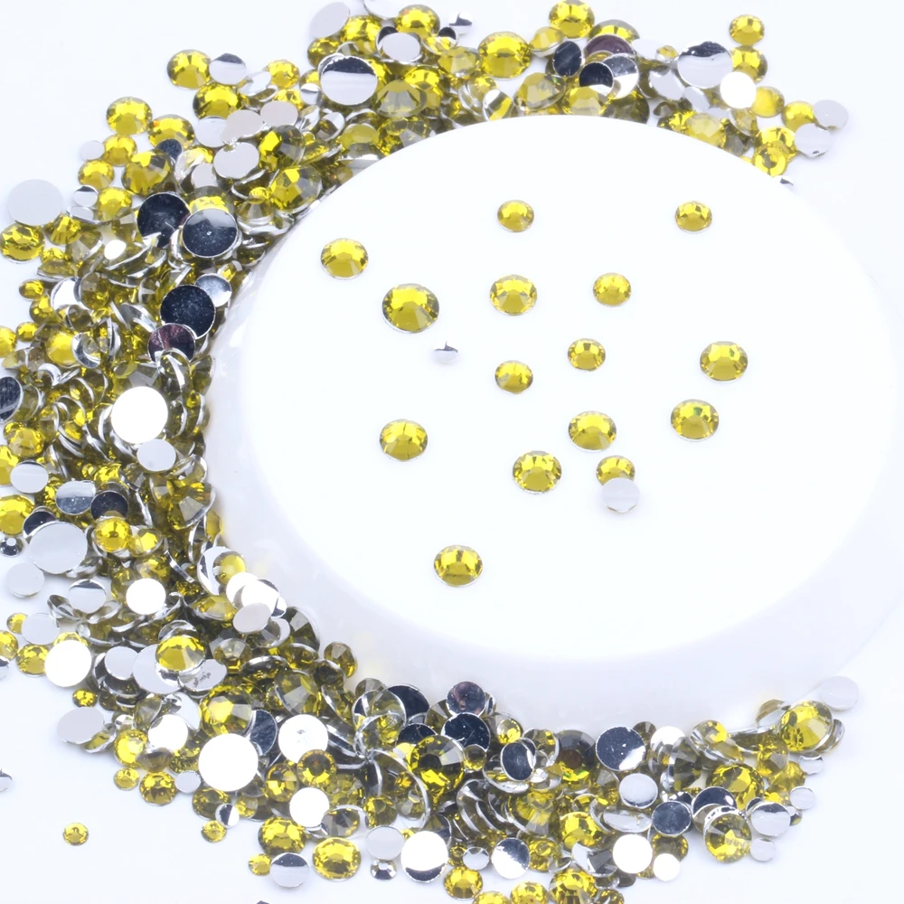 Стразы из оливковой смолы 2 6 мм с круглым плоским основанием без горячей фиксации