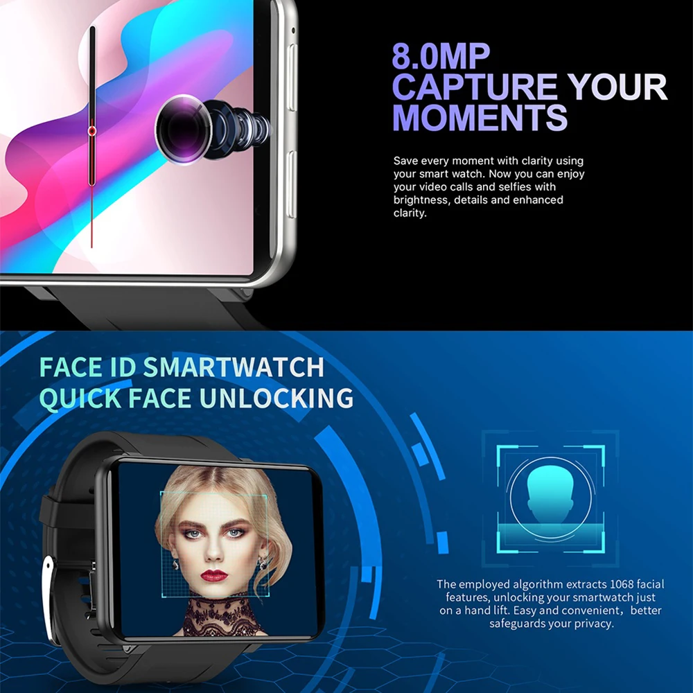 Смарт часы Ticwris Max 4G 2 86 дюйма 2880 мАч 3 + 32 ГБ IP67 8 МП|Смарт-часы| |