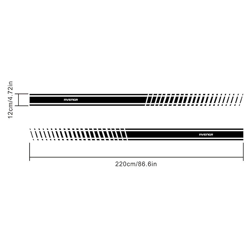 

2pcs Auto Body Side Door Vinyl Decal For Dodge AVENGR Car Stickers Sports Racing Stripe Graphic Sticker