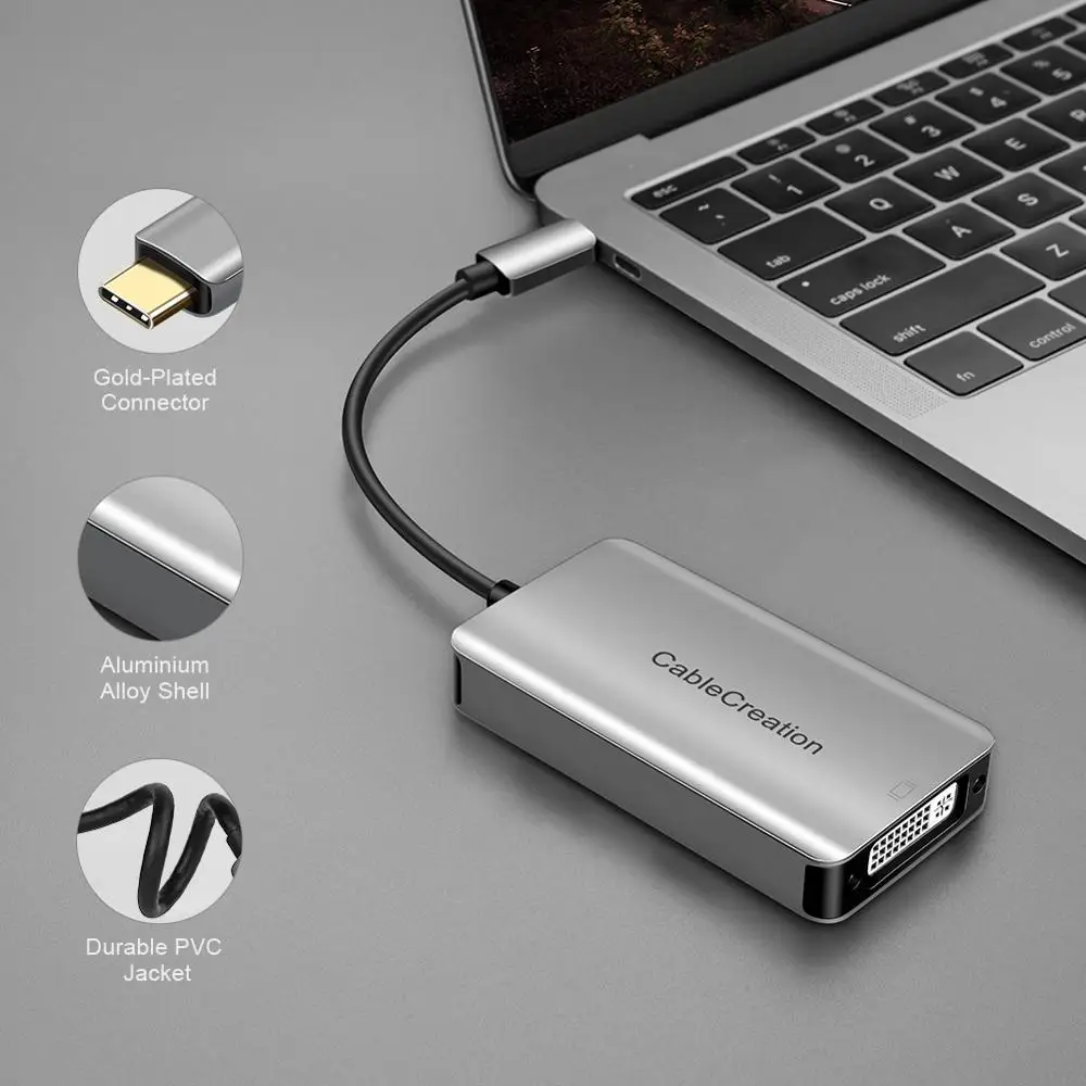 Кабель-адаптер CableCreation USB Type-C с двумя разъемами 2560x1600 разрешение для MacBook Samsung Galaxy S8