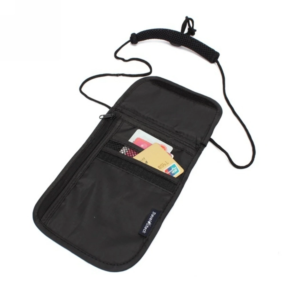 

Anti-theft Waterproof Nylon Casual Document Card Travel Money Neck Security Foldable Passport Pouch