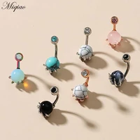 miqiao 1pcs new product personality multicolor drill skull hand grip belly button piercing jewelry