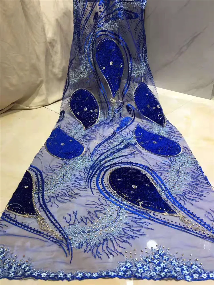 Высокое качество бархат вышитый бисером французская сетка африканская