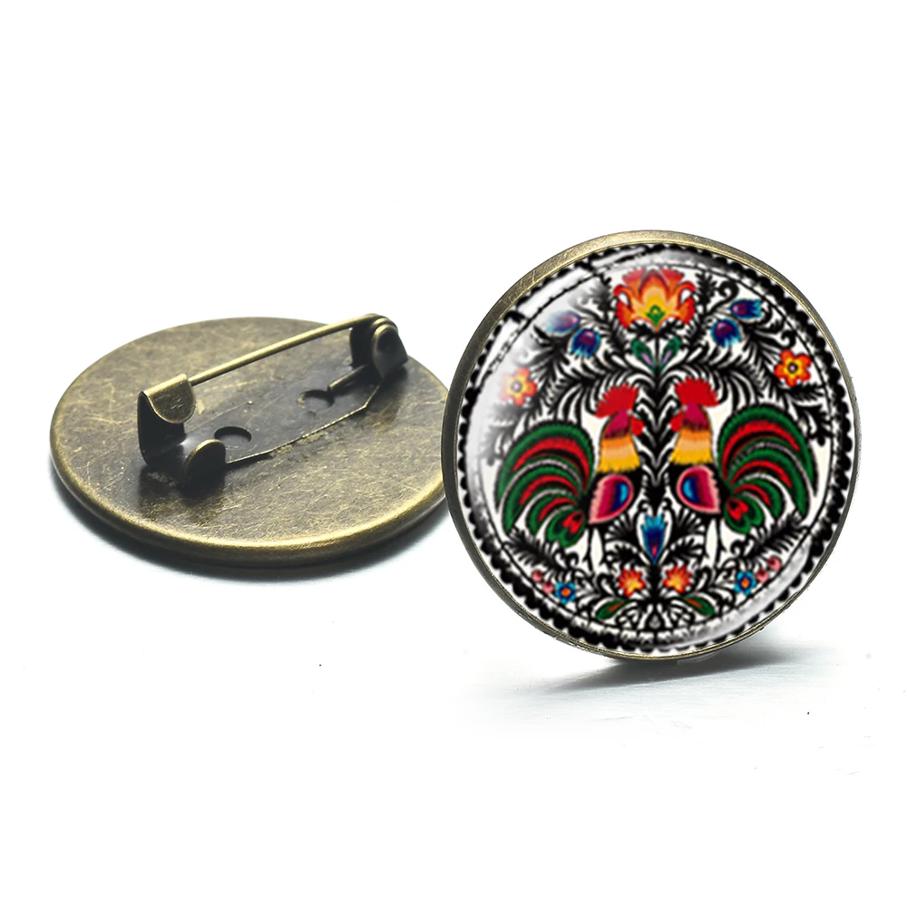 Азиатских Винтаж современный порез цветочным узором Броши лак народное