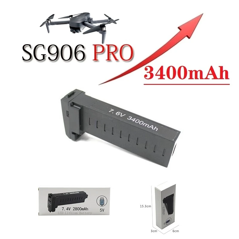 Обновленная батарея 3400 мАч 7 6 В для SG906 Pro / X193 PRO X7 GPS Квадрокоптер RC Toys 4 в 2800