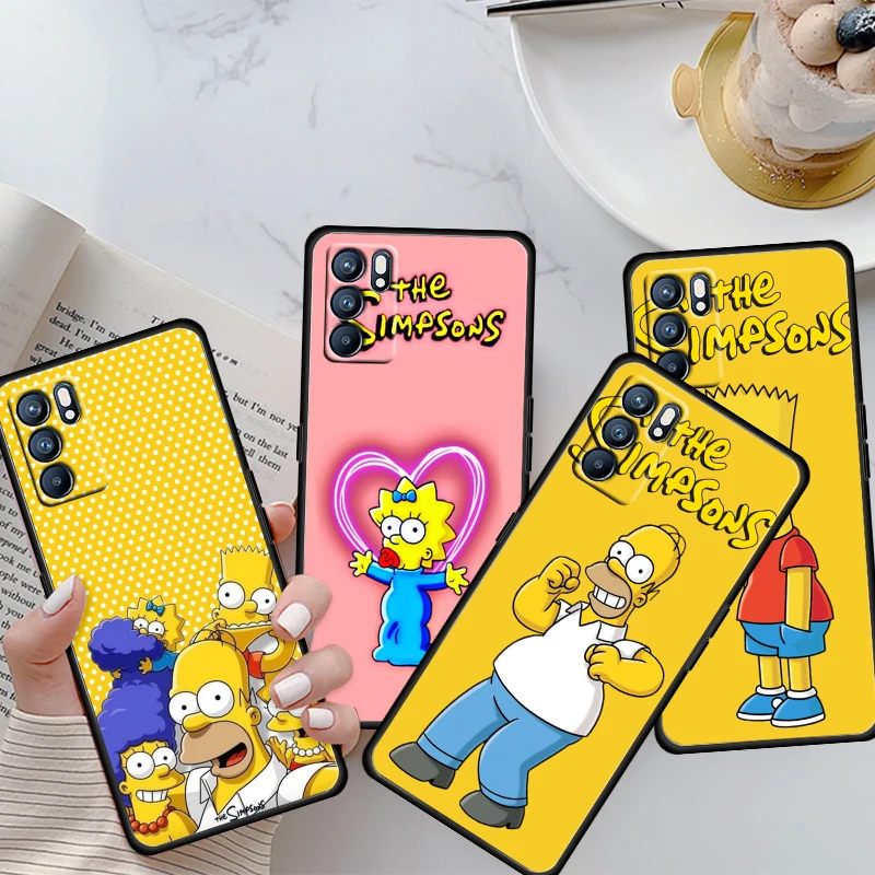 

The Simpsons cute cartoon For OPPO Reno 6 5 4 3 2 2Z 2F Z 4F 4SE 4Z 4G 5G Pro Plus Lite Silicone Soft Black Phone Case Shell
