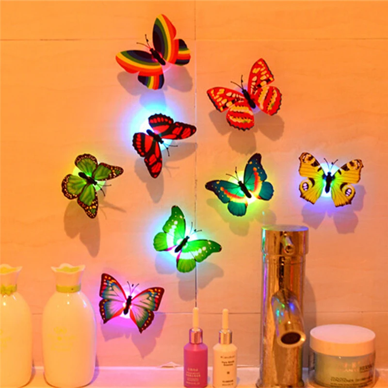 

10 Pcs Wall Stickers Butterfly LED Lights Wall Stickers 3D House Decoration Creative Comfortable Warmth Quality Exquisite 77