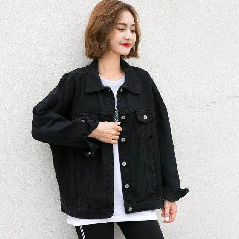 

Jean Jacket Women 2020 Autumn Fashion Plus Size Loose Korean Student Denim Jacket Female Coat Casual Outerwear Ropa De Mujer