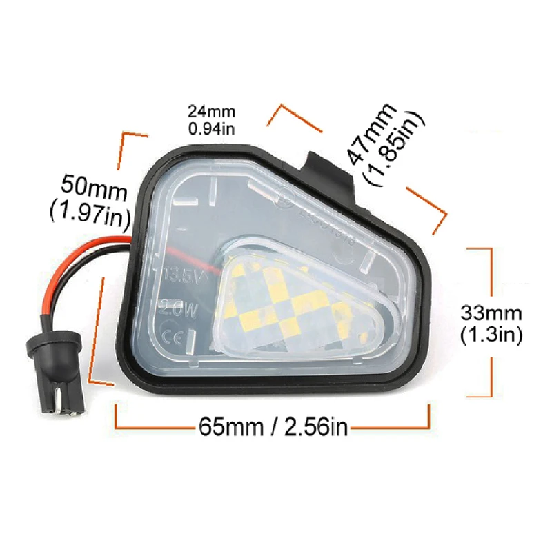 

2Pcs White Canbus LED Under Side Mirror Lamps Puddle Light For VW Passat B7 3C CC 357 358 Jetta EOS 1F7 1F8 Beetle Scirocco 137