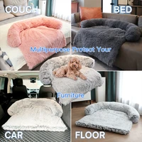 winterdog bed sofa plush blanket large fluffy dogs house sofa long plush warm kennel pet cat puppy cushion washable blanket