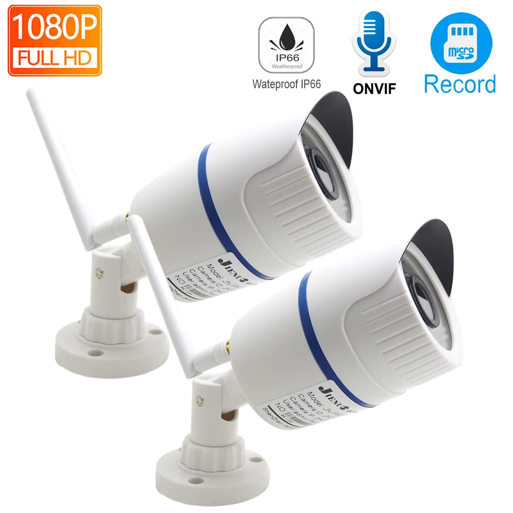 JIENUO IP камера беспроводная белая 1080P аудио HD Cctv охранное наблюдение Wifi наружная