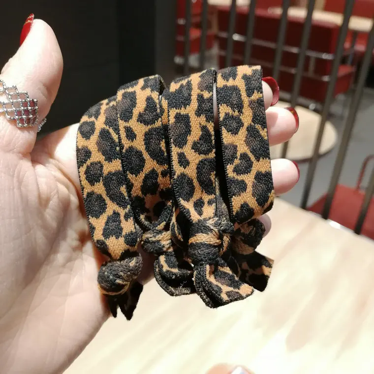

5pcs/pack korea style women Leopard hairties girl's rubber band basic lady's hair bands Ponytail Holder Hair accessories