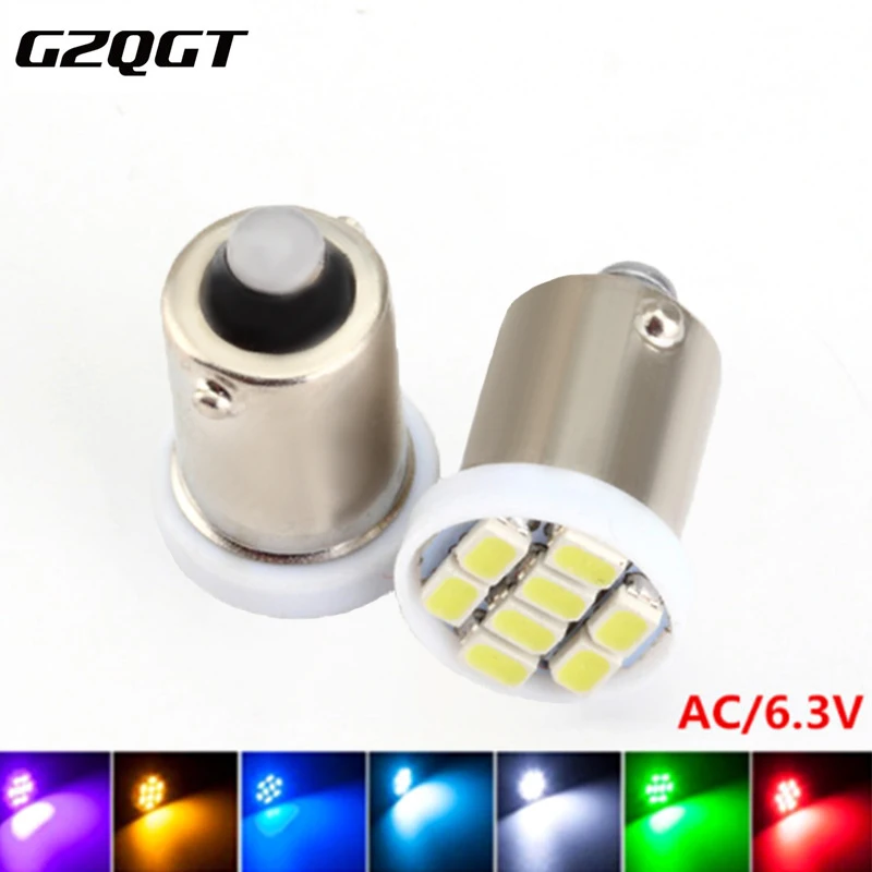 10 шт. Ba9s 44 47 T11 T4W байонет AC 6 V/6 3 V 1206 3020 8SMD LED пинбол машина лампа без привидения/анти