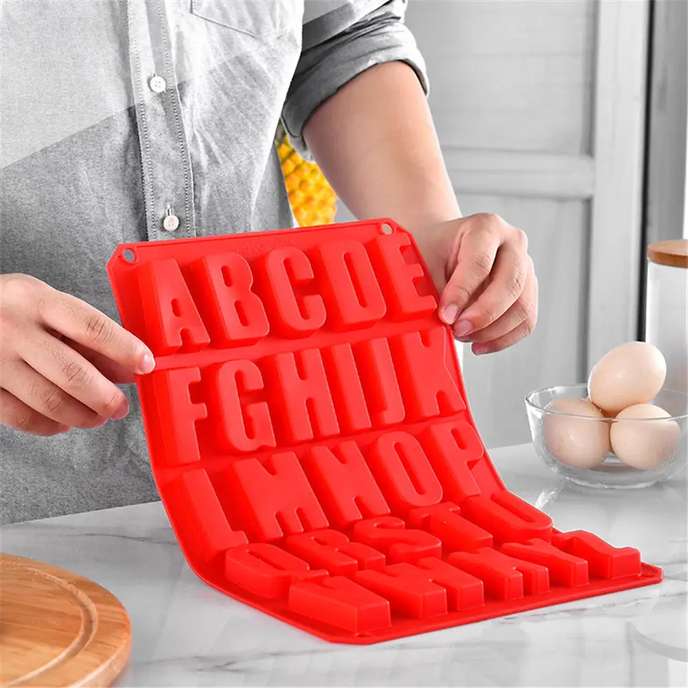 

1 Pcs Silicone Large Alphabet Ice Chocolate Letter Mould Stencil Cake Jelly Cupcake Baking Mold DIY Ice Tray Cookie Mold