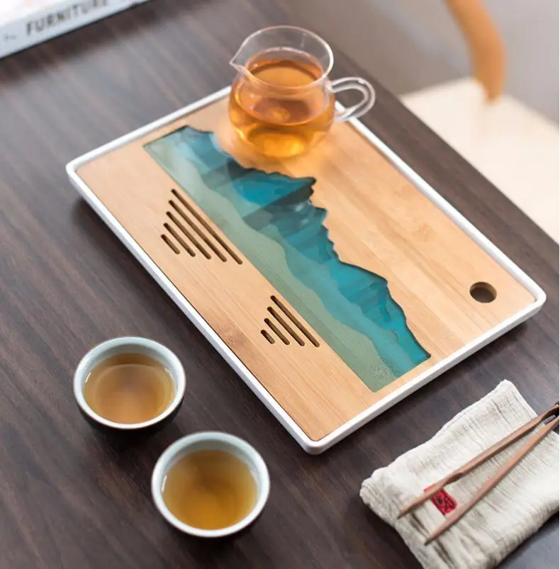 

Plastics and bamboo tea trays tea table handmade serving tray kung fu tea accessories