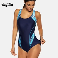 anfilia women one piece pro sports swimwear sports swimsuit colorblock monokini beach wear bathing suit bikini