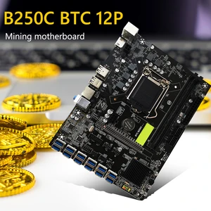 mining motherboard b250c btc 12p pcie 1x to usb3 0 graphics card supports lga 1151 gen67 cpu ddr4 hdmi compatible fit for miner free global shipping