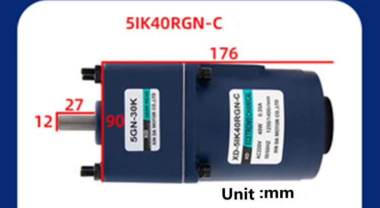 40W 220V AC Gear Reducer Motor With a Speed Governor Single-Phase Miniature Forward and Reverse Slow Induction | Обустройство дома