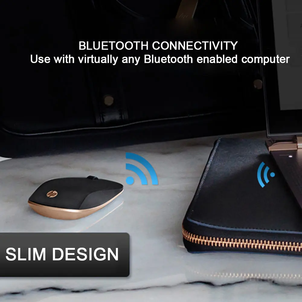 Беспроводная Бесшумная Bluetooth-Мышь HP тонкая портативная мини-мышь для ноутбука ПК