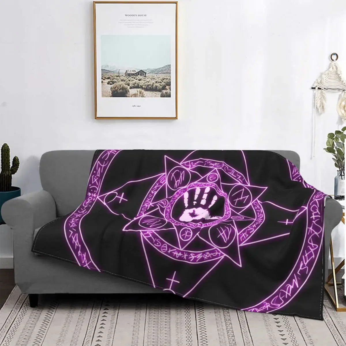 

Mandala Tarot Card Divination Witchcraft Blanket Four Seasons Stitch Soft Portable Flannel Throw Blankets For Adult Bed Travel