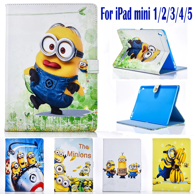 Чехол для планшета apple ipad mini 4 чехол 5 2019 3 mini1 mini2 Minions мультяшный с подставкой из