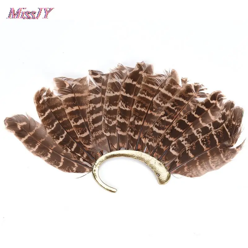Unisex New Unique Non Piercing Gold Clip On Earrings For Women/Men Retail Big Feather Ear Cuff 18cm/7.1in | Украшения и