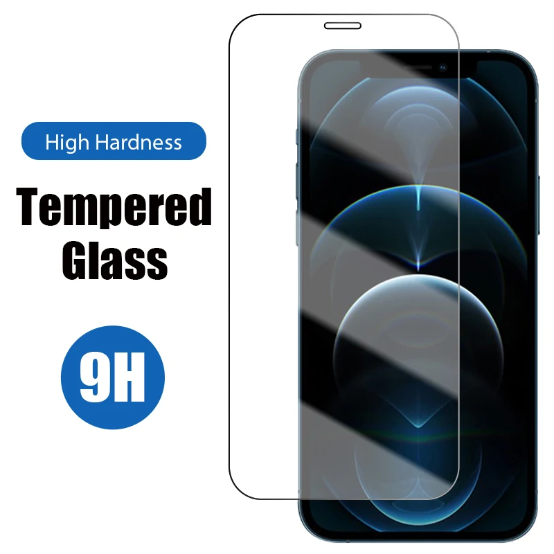 

2PCS 9H Tempered Glass On for iPhone 11 11Pro X XS Max XR Screen Protector for iPhone 12 Pro 7 8 Plus 6 6S 5 5S SE 4 Phone Glas