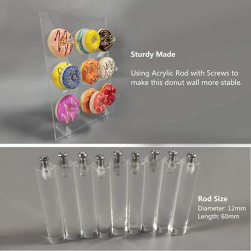 1 шт. 4 мм акриловый пончик дисплей стенд свадьба день рождения торт прозрачная