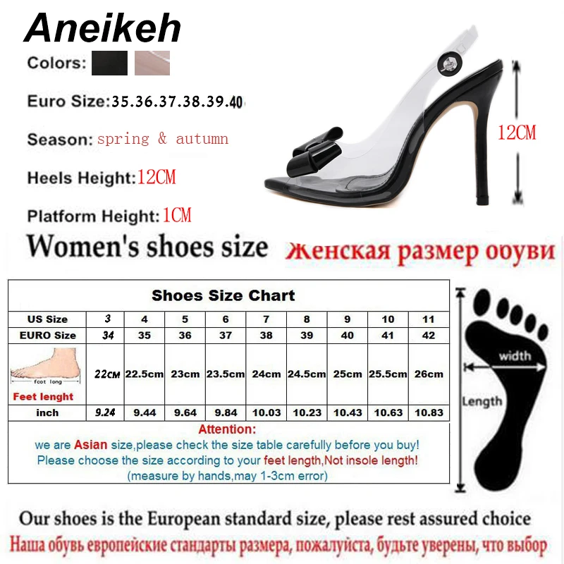 Aneikeh/женские Босоножки на каблуке из ПВХ туфли лодочки с ремешком лодыжке и