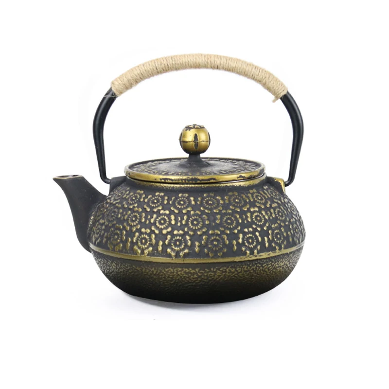 Японский черный чайник из нержавеющей стали маленький чугунный da hong pao для