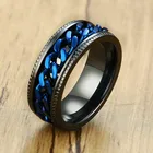 Новое модное черное вращающееся кольцо Modyle из нержавеющей стали для мужчин, высокая металлическая цепь в стиле панк, винтажное мужское ювелирное изделие, подарки Вечерние