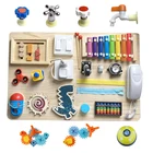 Бизиборд для детей, детали для обучающих игр, Монтессори, игрушки моторные