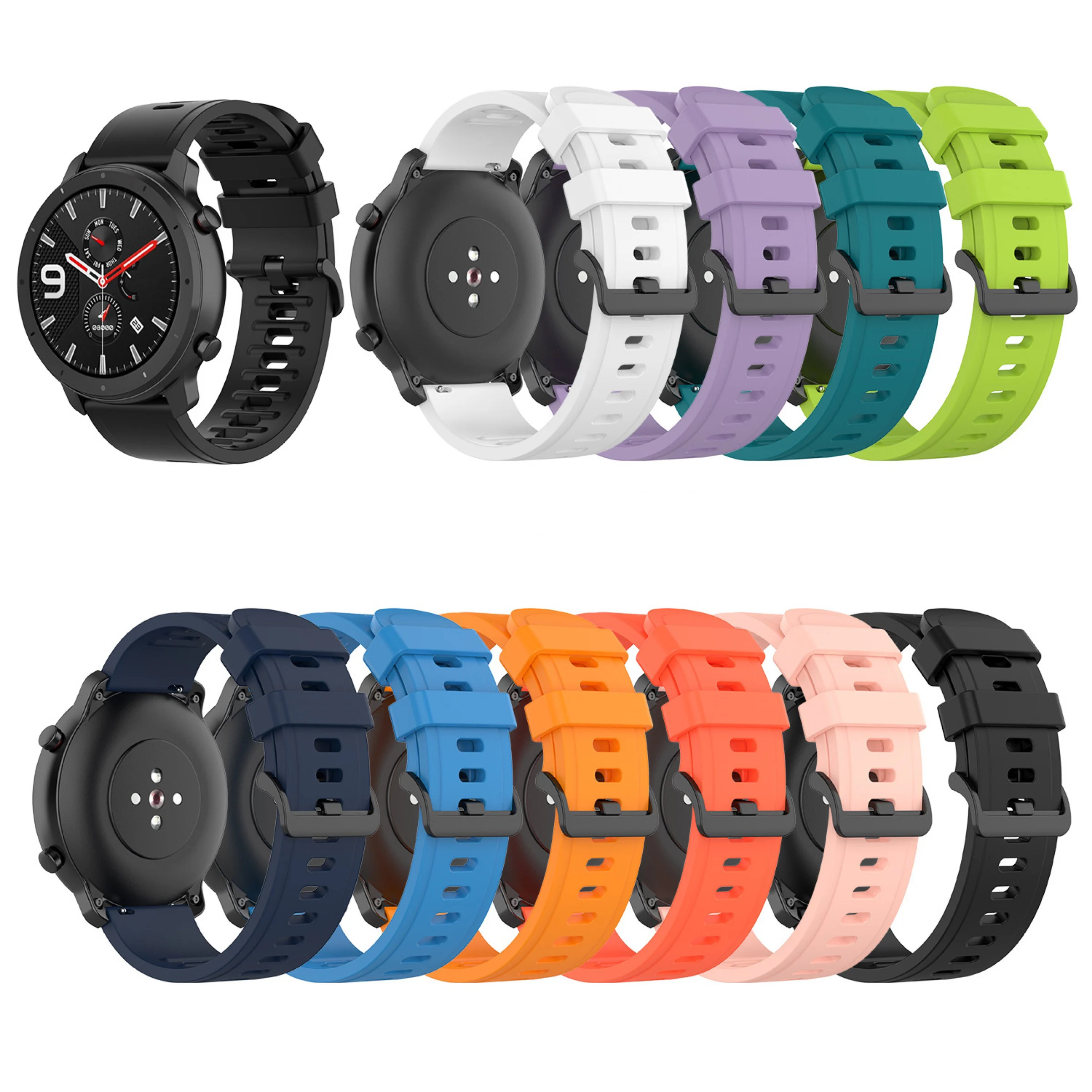 

Watchband For Xiaomi Huami Amazfit Smart Watch Silicone Wrist Strap Band For Amazfit Bip GTR 47mm 42mm GTS Pace Stratos Bracelet