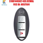 Keyecu S180144502 без ключа-Go дистанционный смарт ключ-брелок 3 кнопки 433,92 МГц 4A чип для Nissan Kicks 2018 2019 2020 KR5TXN1
