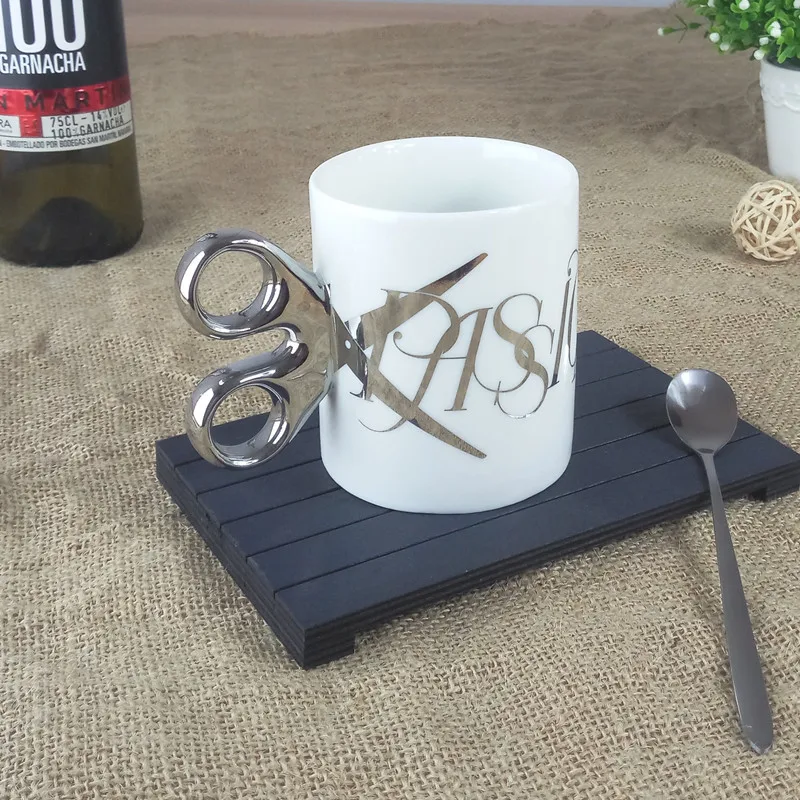 1 шт. керамическая кружка с золотистой ручкой 6DZ258|ceramic cup|coffee cupscissors mug |
