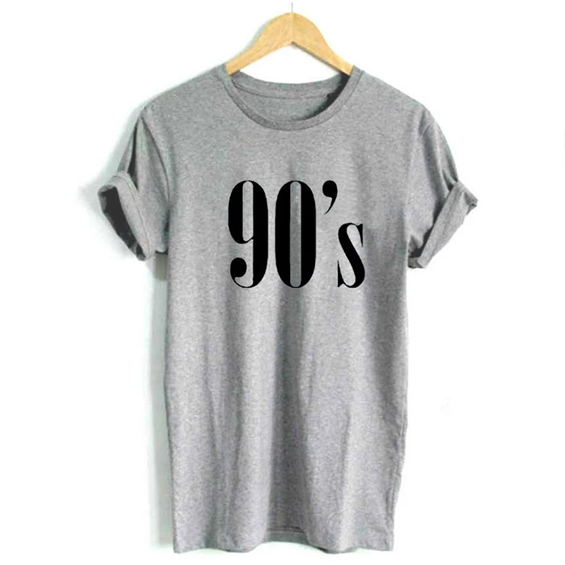 Женская футболка повседневные Забавные футболки с 90 буквами для девушек