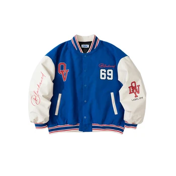 Men's Winter Jacket Baseball Oversize Fashion Varsity Vintage Teenager Bomber Men Autumn Clothing Letter Quilted Jackets Coat