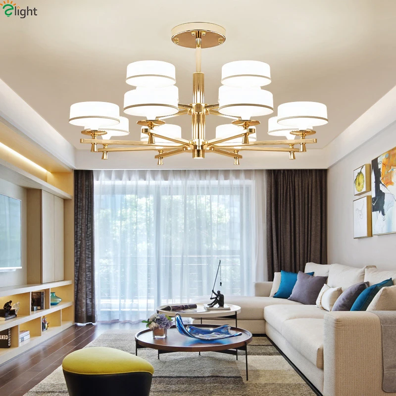 

Modern Lustre Gold Metal Led Chandeliers Lighting Living Room Acrylic Led Pendant Chandelier Lights Led Hanging Lamp For Bedroom