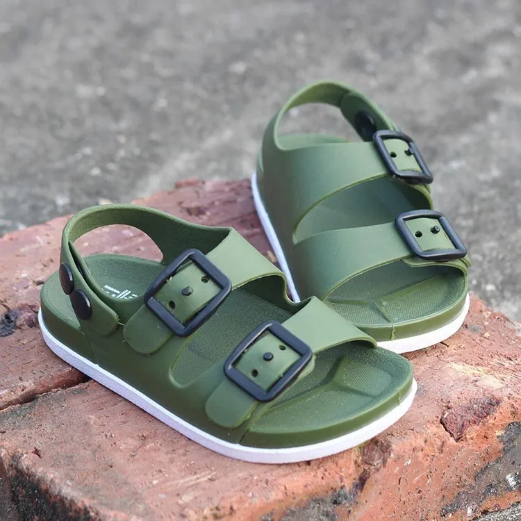 Сандалии детские кожаные Нескользящие пляжная обувь плоская подошва