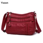 Сумка женская, мягкая, многослойная, через плечо, однотонная, повседневная, сумка через плечо из искусственной кожи