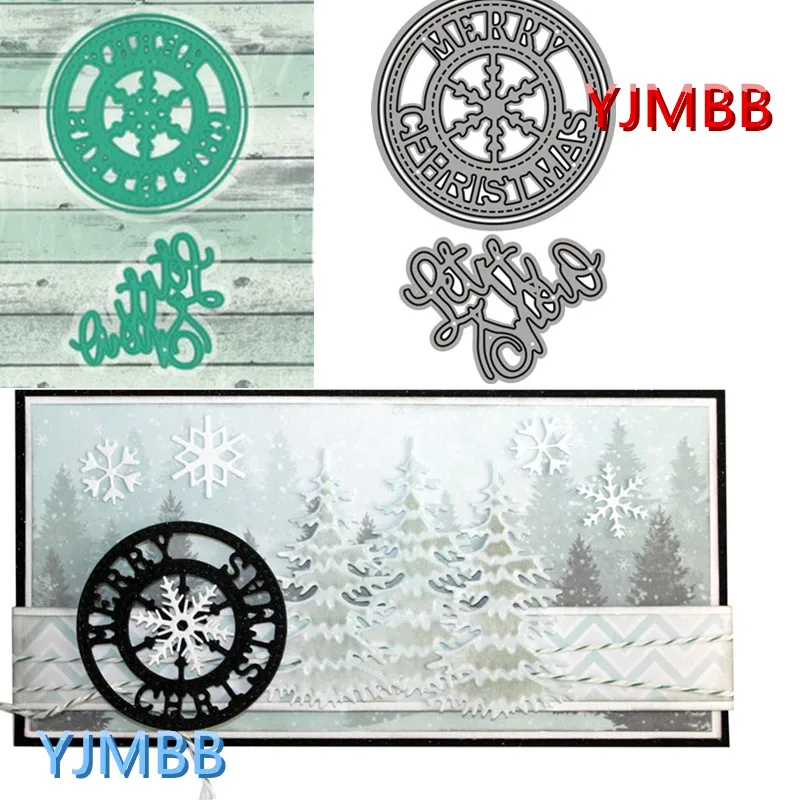 

YJMBB New Merry Christmas English Metal Cutting Dies Scrapbook Album Paper DIY Card Merry Christmas Craft Embossing Die Cutting