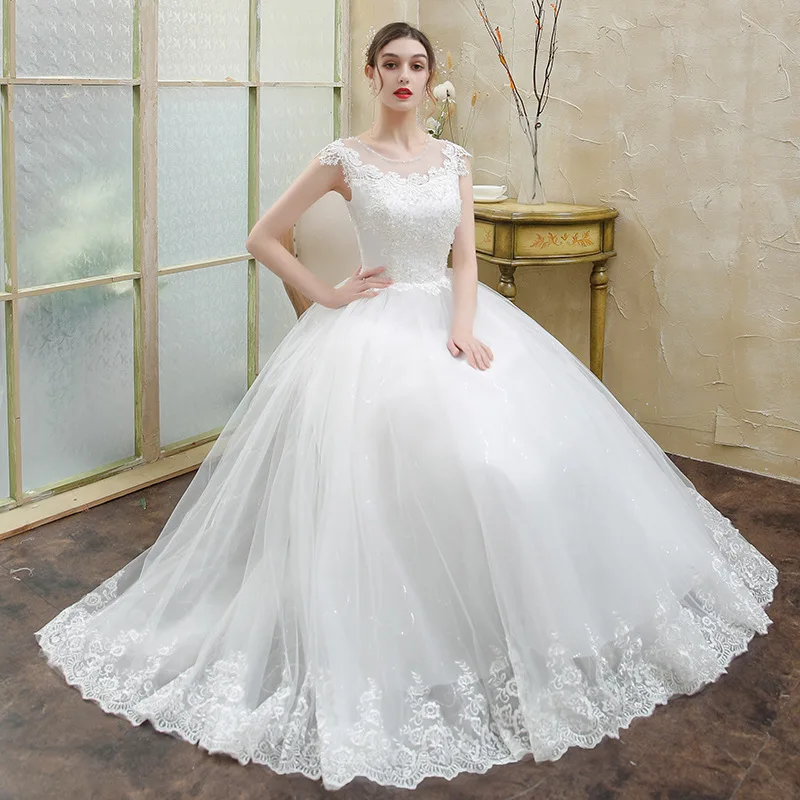 Основное свадебное платье Новинка лета 2020 сказочной мечты простое кружевное без