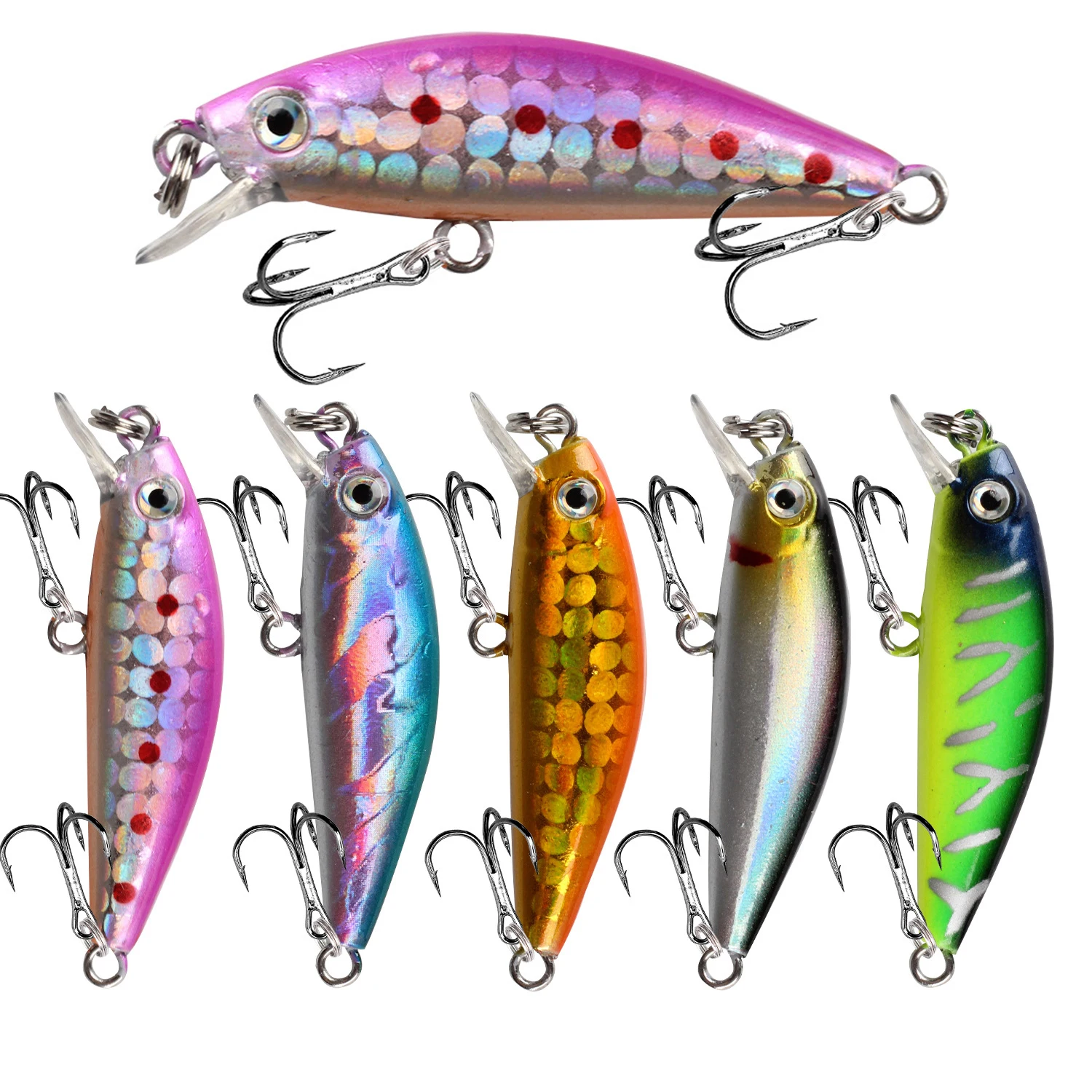 

1pcs Fishing Lure 45mm 2.5g Minnow Crankbait Wobblers 3D Eyes Perch Artificial Bait Pike Carp Bait Swim Bait Fishing Pesca