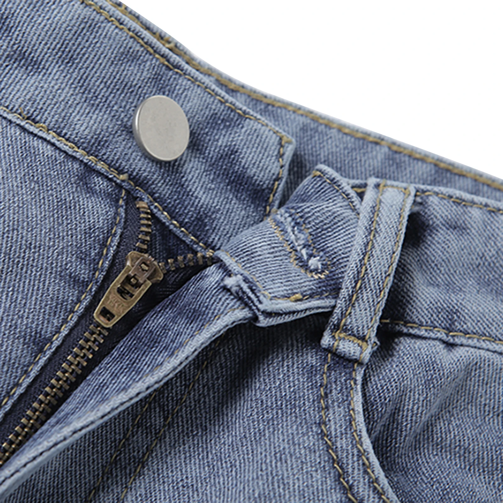 

Straight Leg Jeans Women Letter Embroidery Long Trousers High Waist Straight Pants with Pockets Ladies Long Denim Trousers