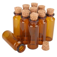 50pcs 20ml amber glass potion bottles glass jars vials terrarium with cork stopper for craft accessory diy size 24x65x12 5mm
