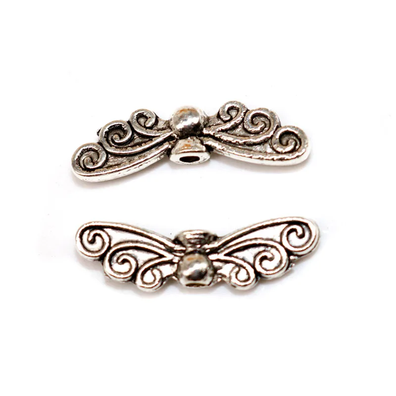 Разделитель ангела Крылья Винтажные бусины серебряная бабочка крылья ретро DIY