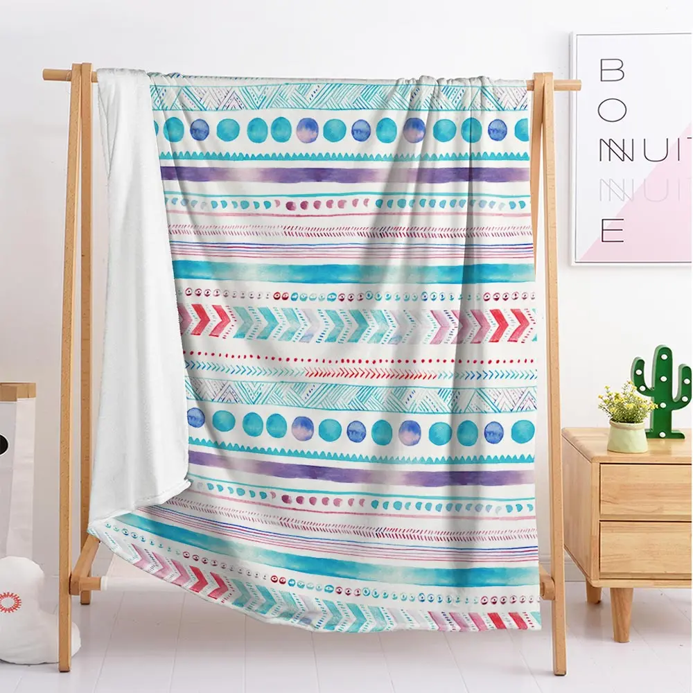 Роскошное мексиканское розовое одеяло из перекрестной ткани в виде животных для